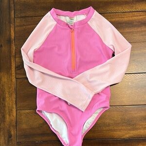 Pink Long Sleeve Kids Swimwear
